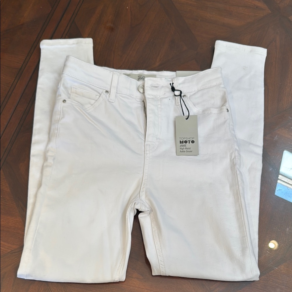 Topshop White Moto Jeans
